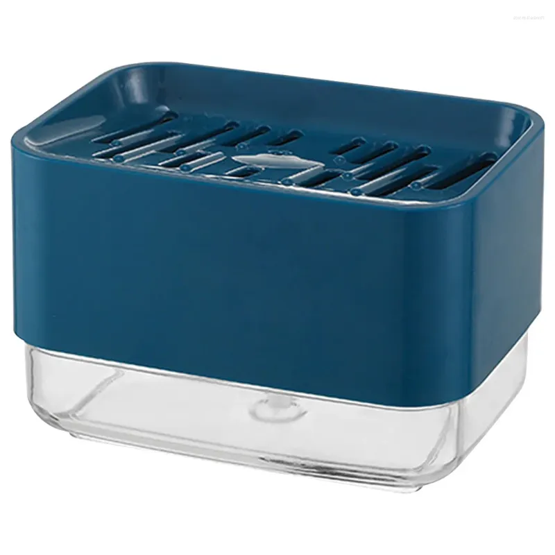 液体ソープディスペンサースポンジホルダープレスポンプボックスホームキッチン食器洗いケースコンテナ