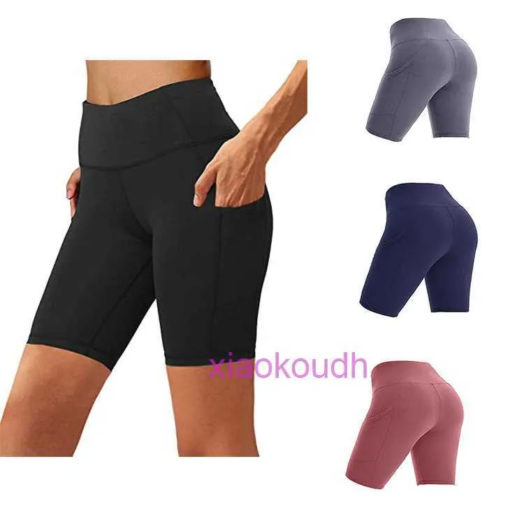 Lu Frau Yoga Sport Biker Hotty Hot Shorts Cross Border und Damen, die seitlich seitentasche eng mit hoher Taille laufen