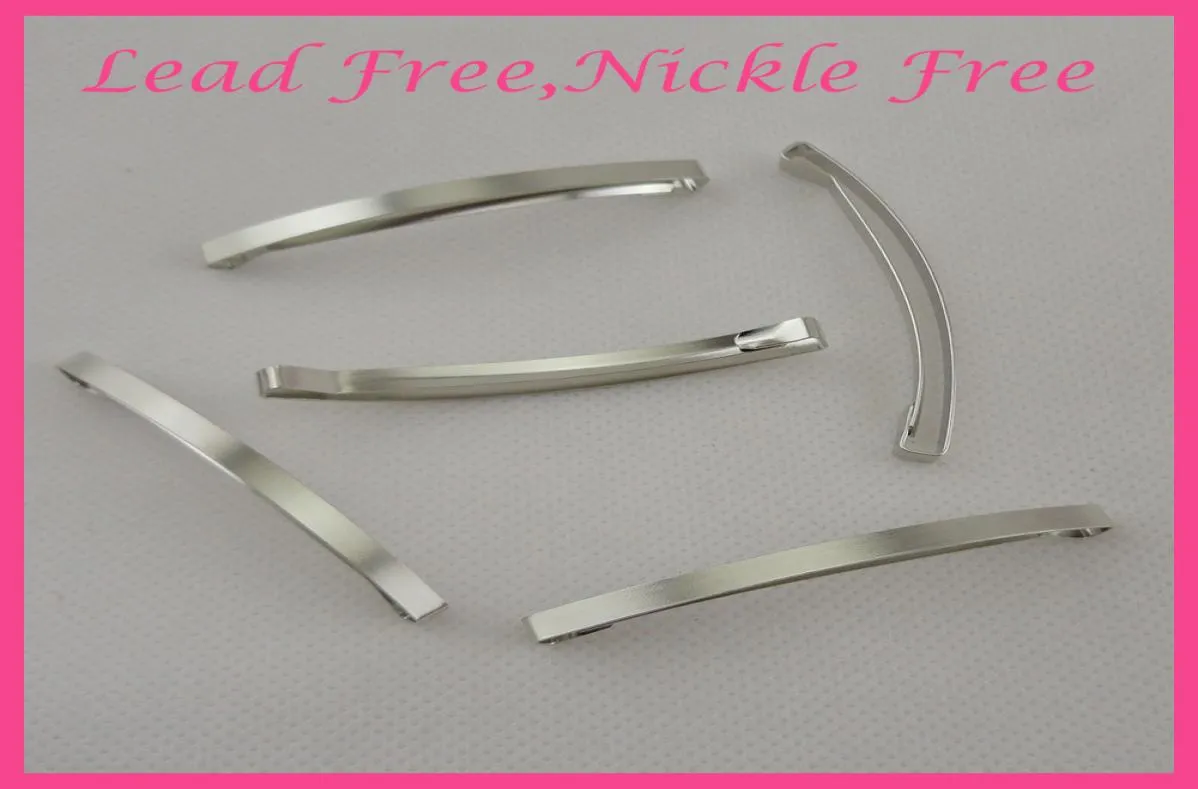 20pcs Silber Finish 4mm64 cm 25quot Slim Plain Rechteck Metallglied Haare Barrettes bei Blei und Nickle Whole4338747