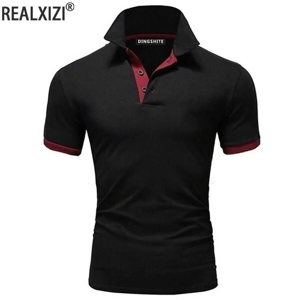 Polos masculins New Mens Polo Colord Colord Color Slim Fit Slim Summer Top Q240509