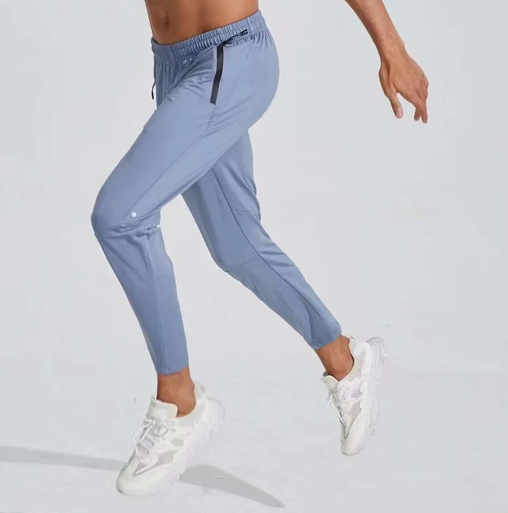 Lu l Designer ll Lemons Heren Jogger lange broek Sport Yoga Outfit Quick Dry Draw String Gym Pockets Heatproer broek Casual elastische taille Fitness8gv