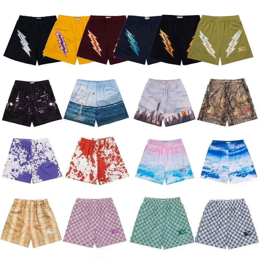 Eric Emmanuelsmens Mesh Swim Shorts Designer Womens Basketball Running Loose Fit Football Sport Quarter Pant 939