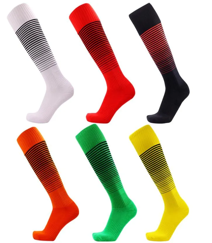 Chaussettes de football Club professionnel Chaussettes de football Knee High Training Long Stocking Towel Bottom Outdoor Sports Stripe Socks Adult6415169