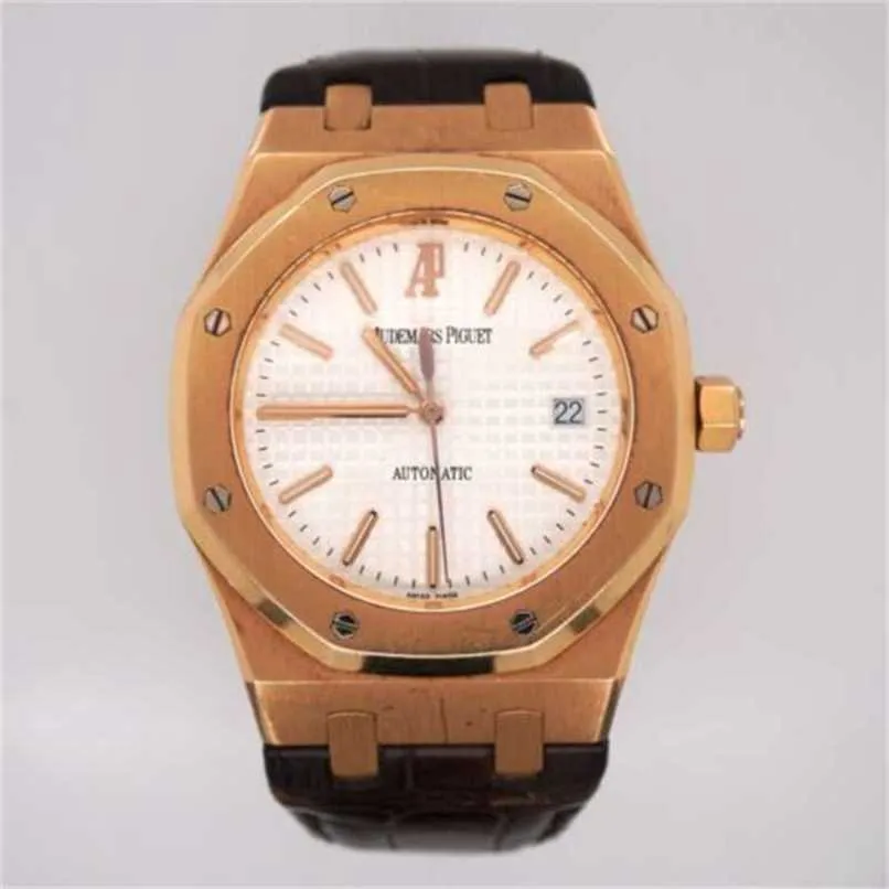 Audema Pigue Watch Royal Oak APF Factory 18K Rose Gold "Jumbo" 39mm blanc Dial 15300OR