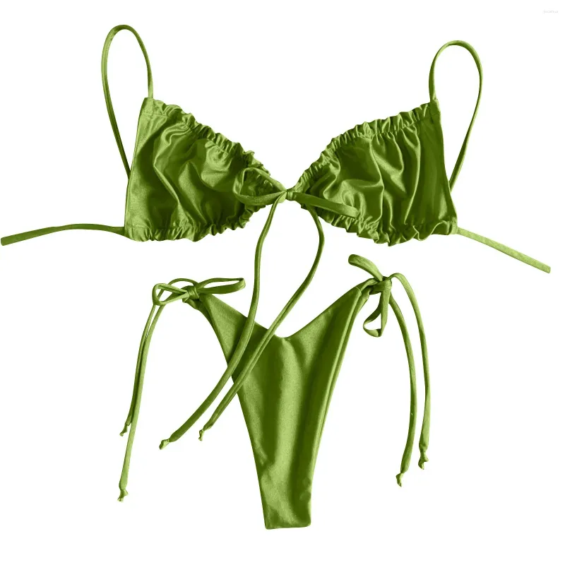 Bikini de maillots de bain pour femmes Bikini à lacets à lacets à lacets à lacets de maillot de bain en deux pièces 2024 Femme