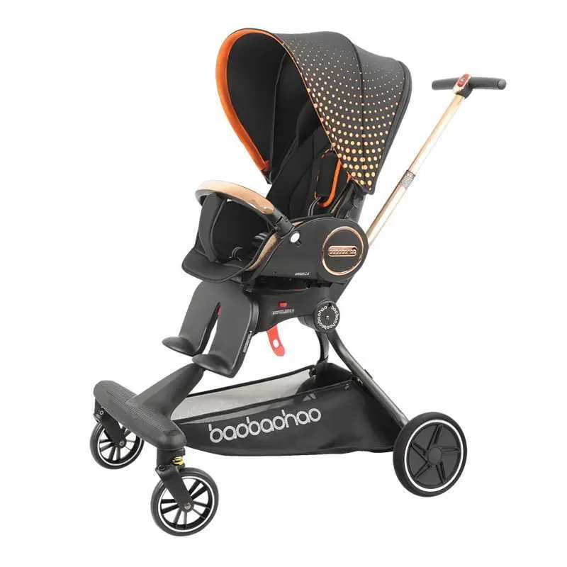 Strollers# Baby stroller fold can sit and lie down Lightweight Baby Stroller Portable Newborn High view Shock absorption Portable baby pram T240509