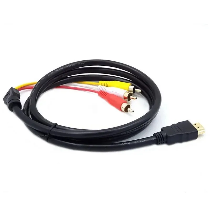 Новый HDMI-совместимый с 3RCA Scart двух в одном кабеле адаптерного кабеля 1,5 м, совместимый с HDMI S-video, до 3 RCA AV Audio Cable 3 RCA Phonofor HDMI-совместимый с S-Video S-Video до 3 RCA Cable