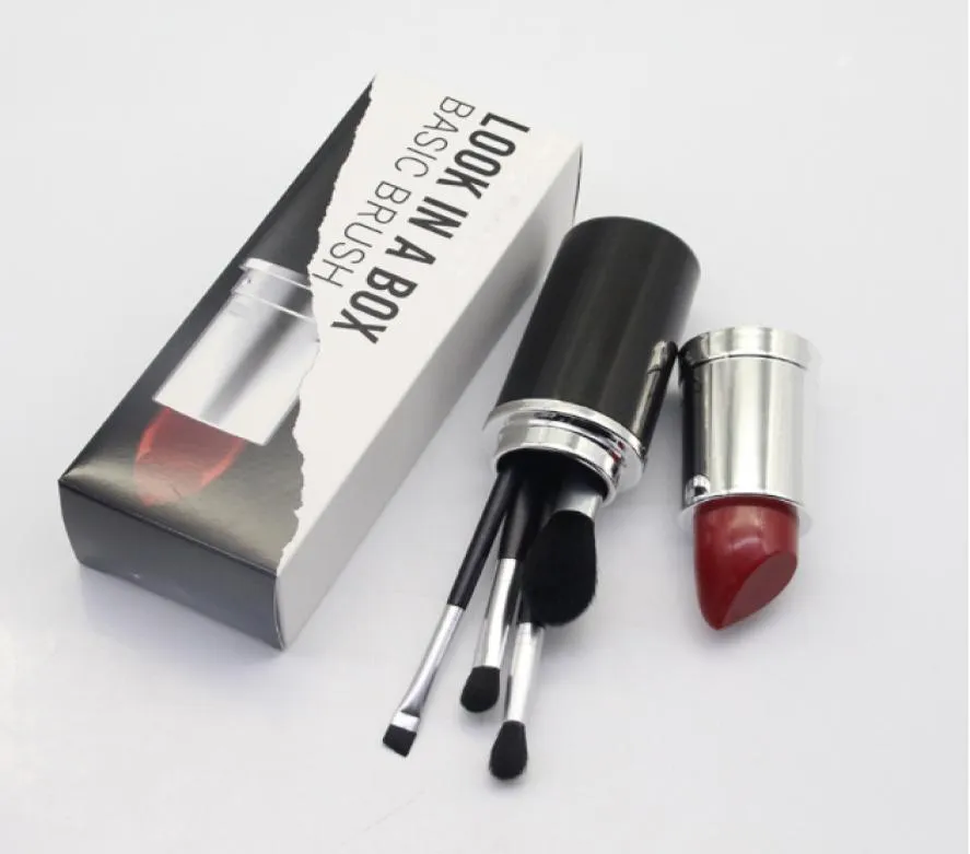 MブランドリミテッドルックインA Box Brand Makeup 4PCS Basic Brushes Set Big Lipstick 4PCS Cosmetics Brush Set Kit High Quality 6475829