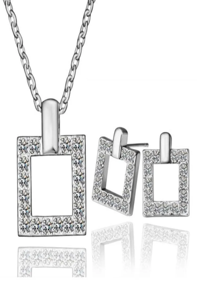 18K Platinum plaquée Fashion Women de bijoux carrés