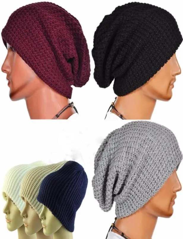 Mężczyźni i kobiety hat bawełniane pasiastki hip -hopowe zimowe ciepłe kapelusz szalik czapki dzianiny długie luźne kapelusz 9504961
