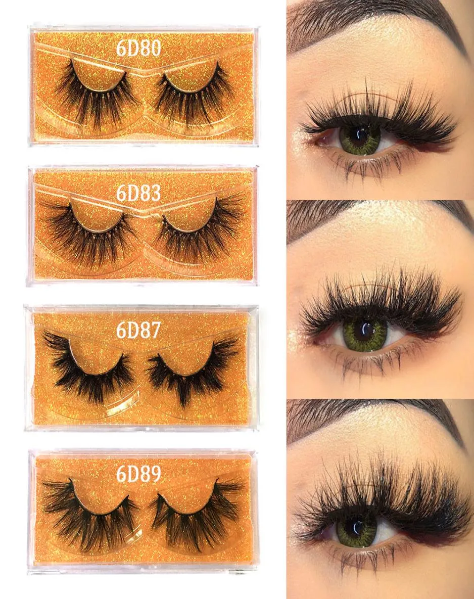 6D Mink Eyelashes Full Volume False Eyelash Reusable Lashes 25mm Fluffy Messy 3D Mink Lashes Whole lashes minkMakeup2366204