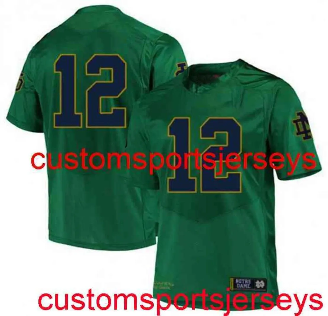 Cousue des femmes pour hommes Notre Dame # 12 Ian Book Jersey Green 20/21 Custom Any Nom Numéro XS-5XL 6XL6295932