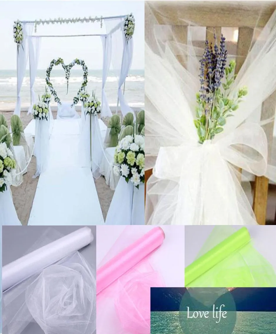 48cmx5m tela de cristal Organza Tulle Roll Table Matrimonio de la silla Organa Sacio Tul Tul Falda Decoración de la fiesta de bodas667001209