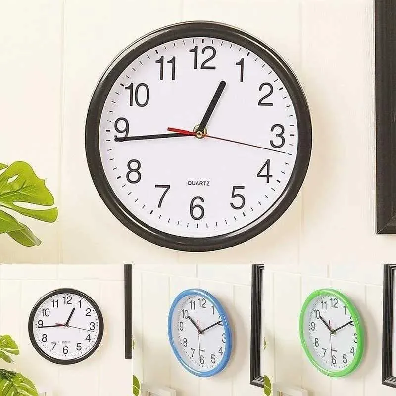 Horloges murales circulaire aiguille numérique horloge maison mode silencieuse salon quartz décoration chronométrer verre Q240509