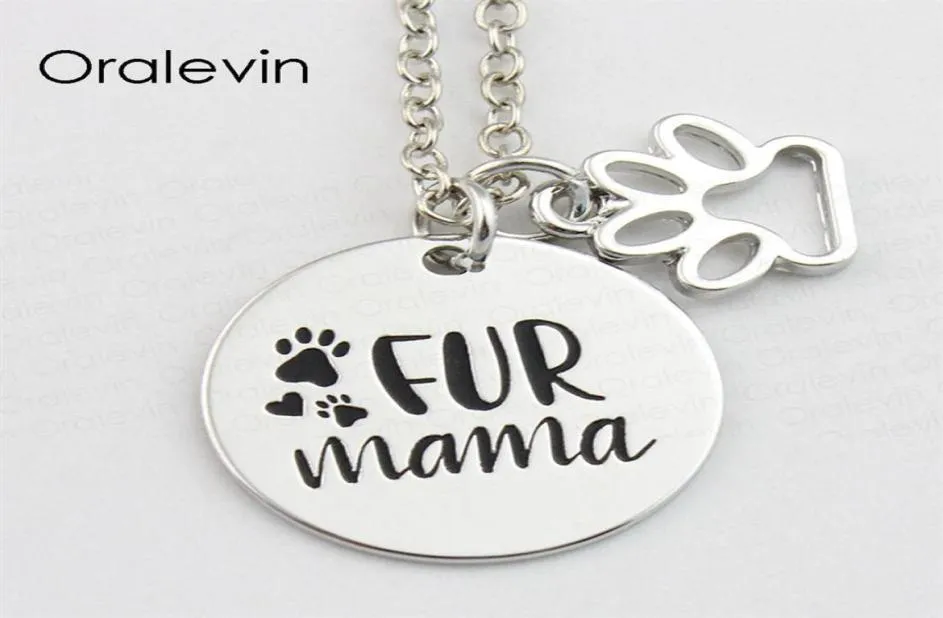 Fur Mama Inspirierende handgestempelte gravierte Accessoires Custom Charms Custom Anhänger Halskette für Frauen Geschenk DIY Schmuck 10pcs lo8998361