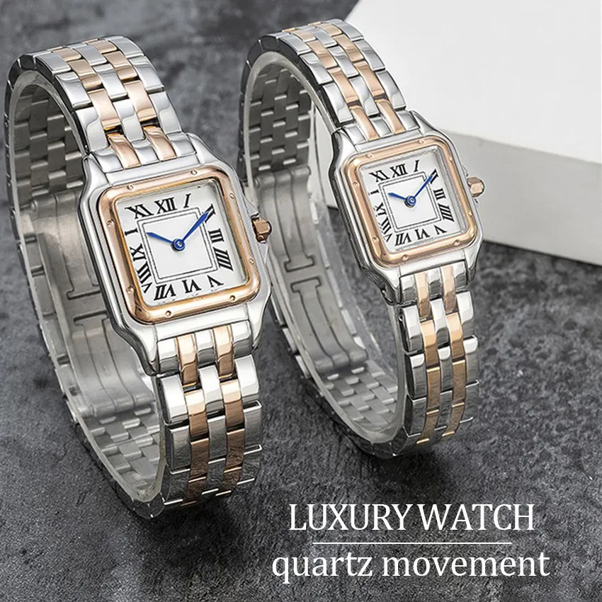 Watch Mens Watch Fashion Watches Designer Uhren Quartz -Bewegung Uhren 22 oder 27 mm zwei Größen lässige Edelstahl Gold Watchstrap Classic Panther There Watches