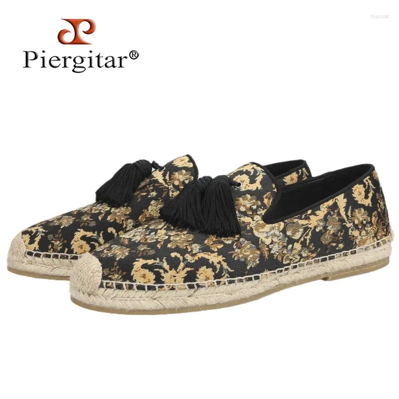 Chaussures décontractées Piergitar Classic Gold Totem Imprimer Fabric