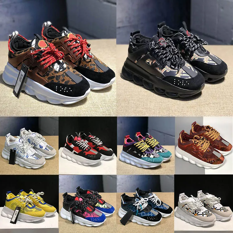 Top italien Designer Chaussures décontractées pour hommes et femmes en caoutchouc trois blancs noirs Blue Gold Red Brown Sneakers Plateforme de course chaussures