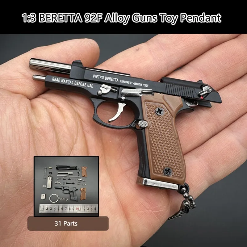 Yeni 1: 3 Full Metal Beretta 92F Tabanca Tabancalar Sergileri Oyuncak Erkek Hediyeler Siyah/Gümüş/Altın Renk Mini Tabancası Anahtar Aksesuarlar Taktik Modeller Hediye 062