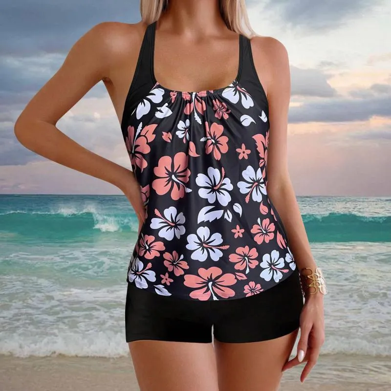 Womens Two Piece Tankini Swimsuit Set With Volleyball Shorts Women And Boyshorts Perfect For Beach And Pool From Violetacey 17.92 DHgate.Com