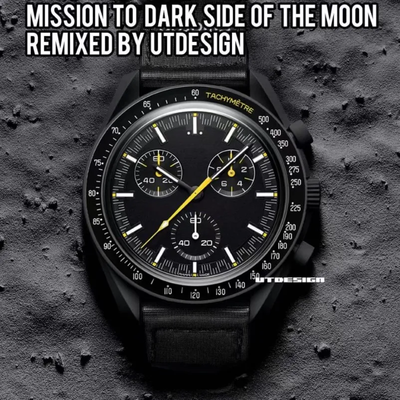 Moon Men Watch Full Fonction Quarz Chronograph Watches Mission to Mercury 42mm Nylon Luxury Watch Limited Edition Master Wrists Montre à 224D