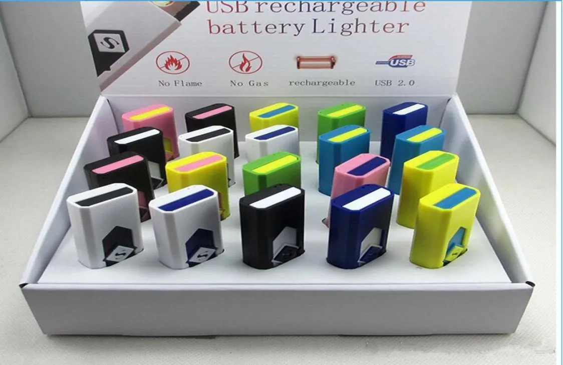 Cigarettes Lighters USB Batterie rechargeable S plus claire sans flamme sans flamme sans gaz ABS FLAME PLASTIQUE DHL3254138
