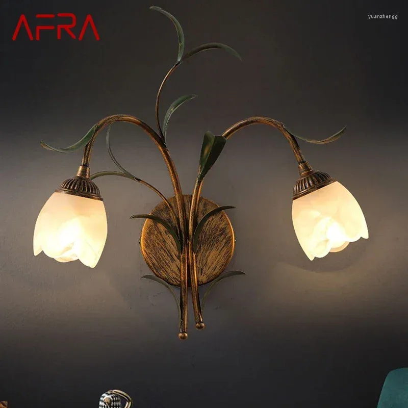 Vägglampor afra modern lampa franska pastoral ledande kreativt vardagsrum sovrum korridor hem dekoration ljus