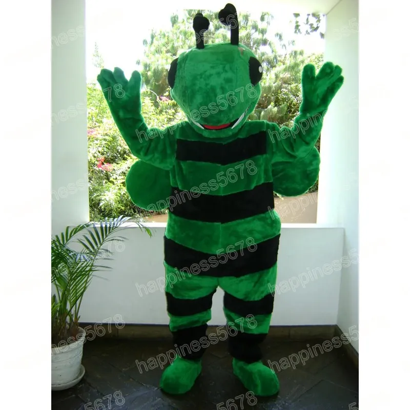 2024 Nouveau costumes de mascotte mignonnes mignonnes Green Bee Costumes de haute qualité Tigué de personnage Carnival Taille de la fête de Noël Halloween Party