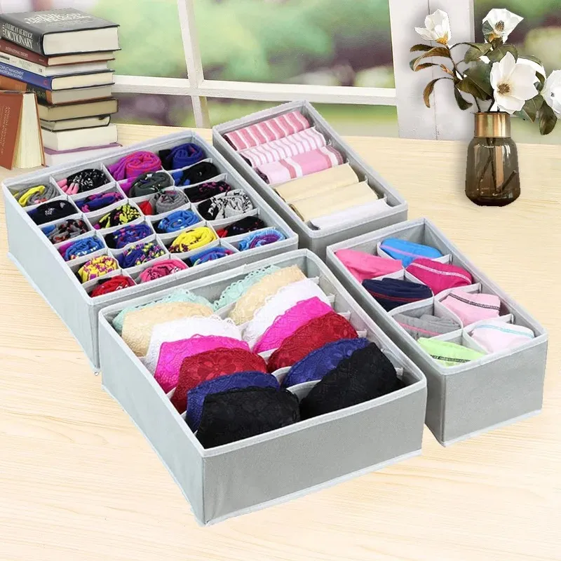 Neue Unterwäsche BH -Socken Aufbewahrungsbox Schrank Schubladen Organizer Socken Schal Unterwäsche Organizer Box Garderobe Kleidung Aufbewahrung Organisationstor für Socken Schublade