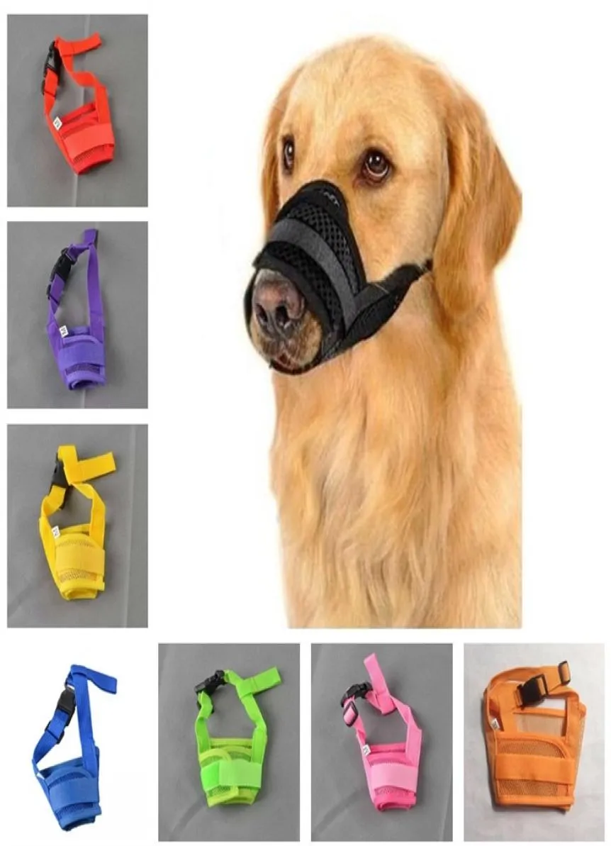 Pet Dog Adjustable Mask Dog Training Product Mesh Breathable Muzzles Mask Small Large Dog Mouth Muzzle Anti Bite Barking Chewing6804155