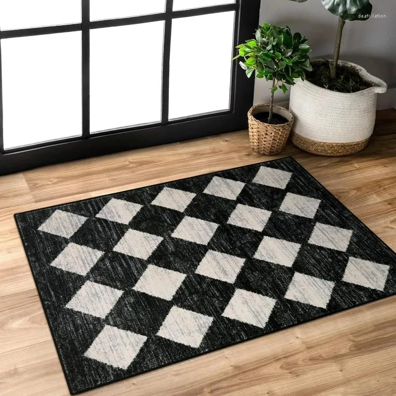 Carpets Lahome Marocain Trellis Imprimé tapis d'entrée de cuisine non glisser tapis de plancher lavable Carnet à lancer en sol pour chambre de salle de bain