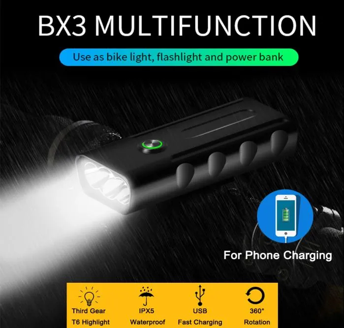 Vélo LED Light USB Charge rapide 360 ROTATION IMPHERPORT LANTERNA Cycling Gaciron Farol Bicycle Lampka Rowerowa Fietsverlichting7698204