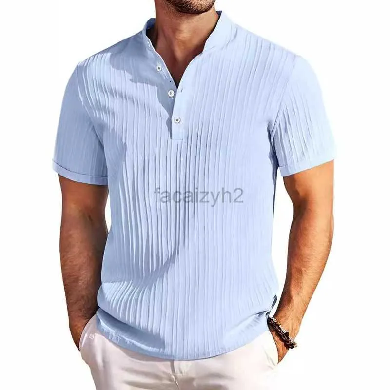 Camicie da uomo più magliette polo 2024 camicia a strisce a strisce di lino di cotone nuovo da uomo camicia sciolta e magliette