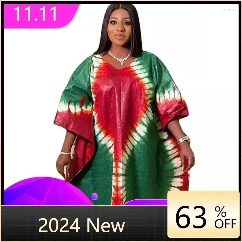 Vêtements ethniques Femmes africaines Dashiki Print Robes traditionnelles plus taille Boubou Wedding Party Evening Robe 2024 Spring Kaftan Abaya