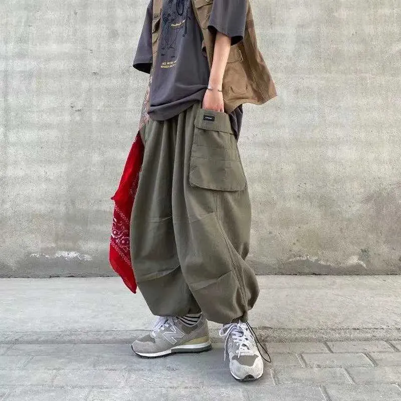 Pantalon masculin harajuku y2k pantalon cargo sacked jogger street vêtements longueur pantalon harem décontracté pour hommes
