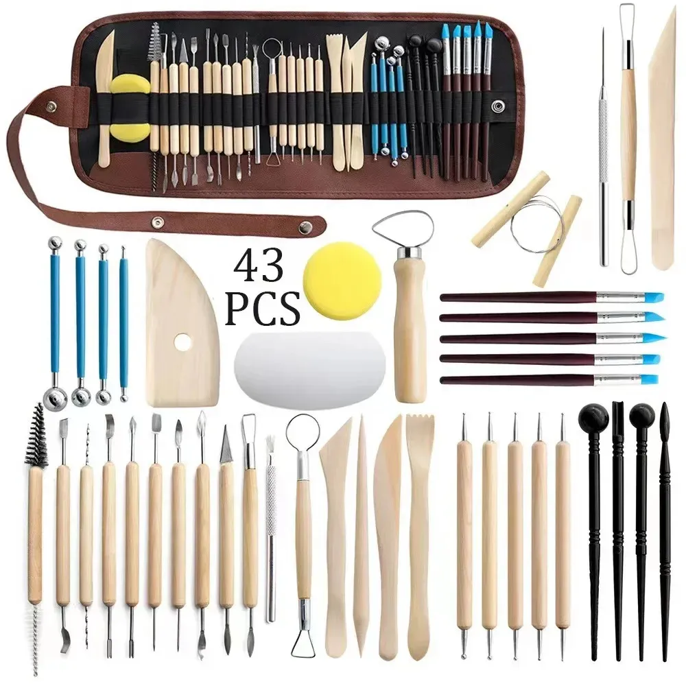 Pottery Clay Sculpting Tools Kit 8-61 PCS/SET KERAMISCHE WAX KLEI STROOP Tools voor kunst Craft Pottery Sculpting Modellering Tool Set 240510