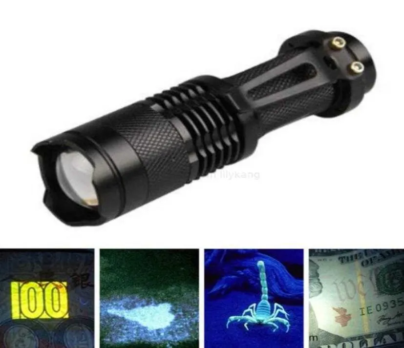 3W UV LED Flashlight Purple Light 395410nm aluminium Ultraviolet Flash Light Torch Lamp Portable Lantern Linternas Money Stain De6101683