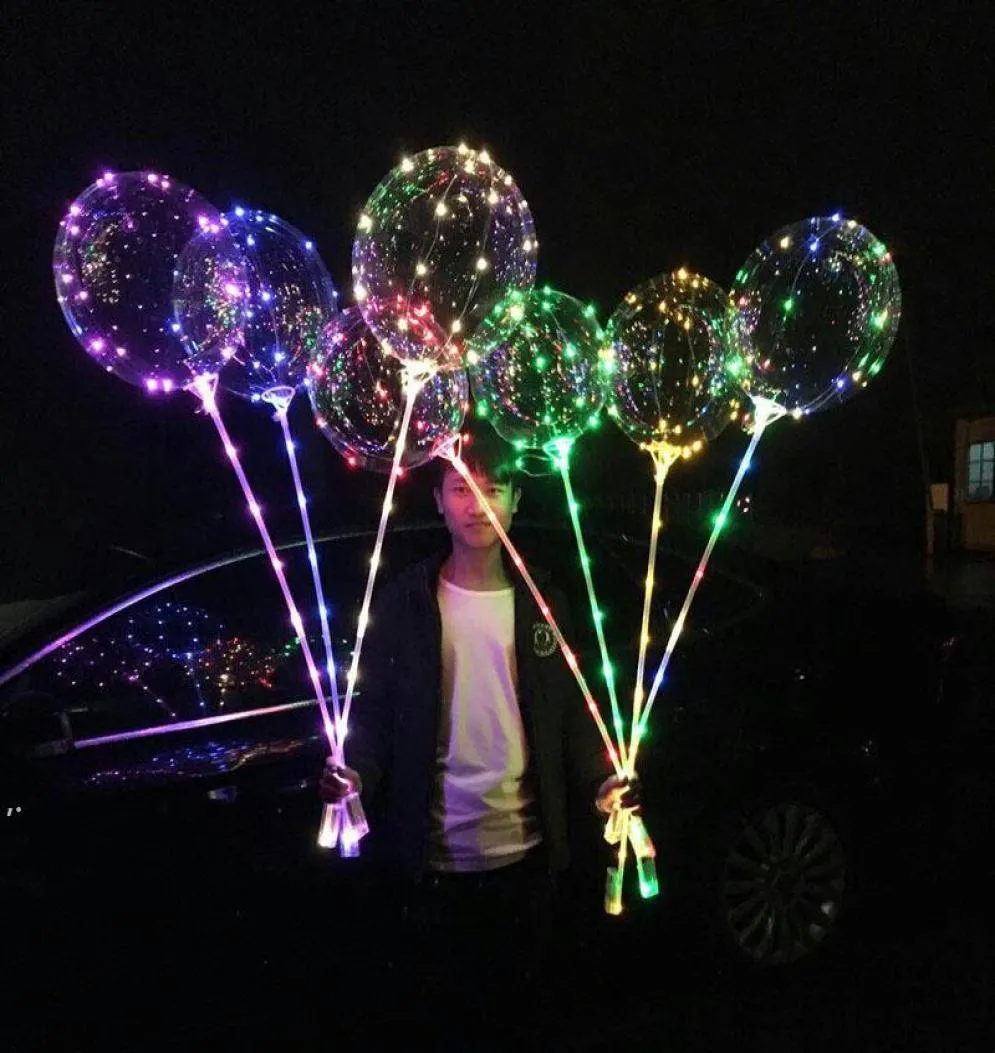 BOBO BOBO LED avec Stick 315 pouces Ballon 3M String Balloon Light Christmas Halloween Wedding Birthday Party Decoration Bobo Balloons D3094744