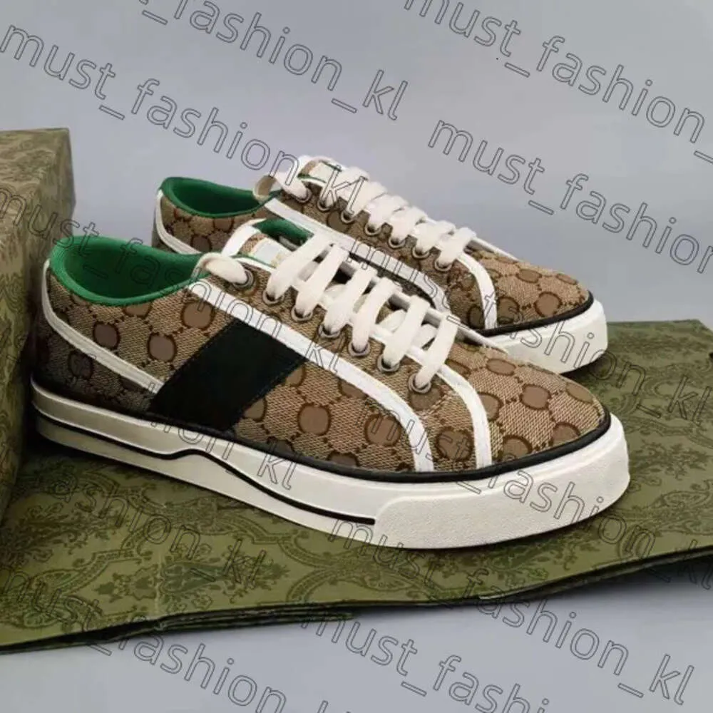 CUCCI CAP Tennis 1977 Casual Woman Shoe Luxury Designer Mens Shoe Italy Green Red Web Stripe Rubber Sole Cotton Low Top Cucci Sneakers 40-46 284