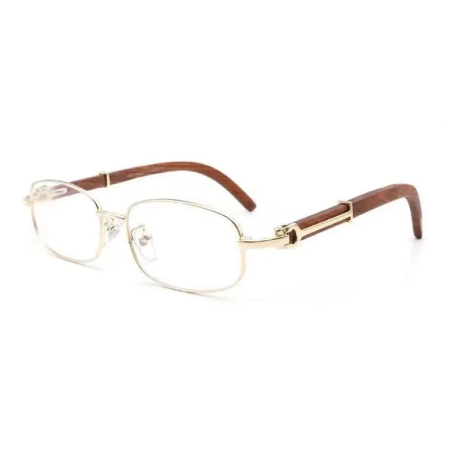 Designer Solglasögon Kvinnor Män Glasögon Frame Decoration Fashion Eyewear Club Wood Silver Golden Eyeglasses Accessories CLE5227811
