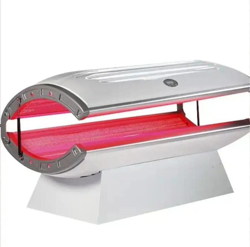 Salong Använd färgljus fyscial terapi LED 660/850Nm kapsel LED -terapi vitning hytt spa pdt hudföryngring hybrid solarium med 24cps kollagenlampor