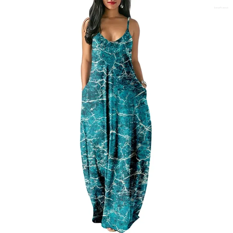 Robes de fête Patché à eau imprimement patchwork femmes robe à manches courtes décontractée