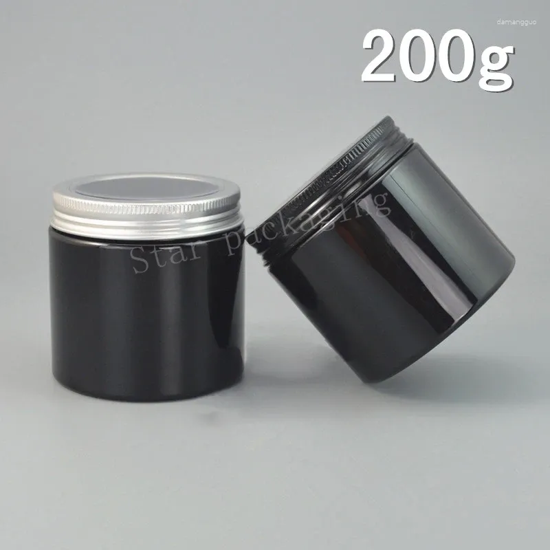 Butelki do przechowywania 20pcs 200g pusta czarna cząstka z plastikową kremową kremową krem