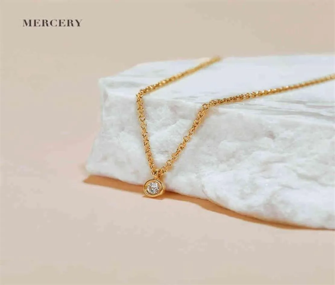 Mercery Brand 14K Solid Gold Wiselant Ladi Nacka luksusowa miłość Jewlery Naszyjnik wykonany z prawdziwego złotego białego diamentu280m1052154