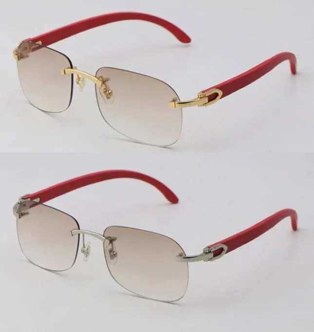 Fashion Mens T8100624 Lunettes de soleil en bois rouge Rivless Outdoor Design Classical Modèles Généraire Drive Man Femme Eyeglasse 18K Gold F4992847