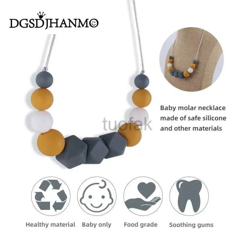 TEETHETER GIOCCHIO Jahnmo Denti per bambini Grado alimentare Silicone Care Collana Mother Regalo per bambini non Bisfenolo Un bambino che mastica gli accessori a sospensione GUM TOY D240509