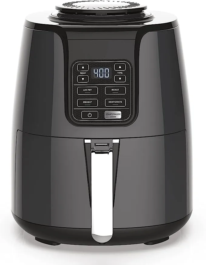 Air Fryer, dass Chips, Braten, Wiederholungen, Dehydrate, für schnelle, einfache Mahlzeiten, 4 -Liter -Kapazität, Hochglanzfinish, Grau