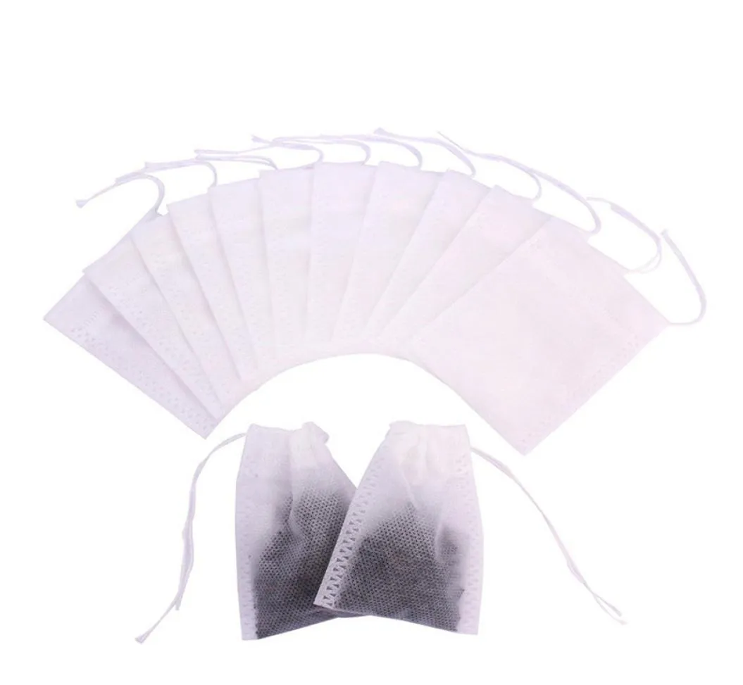100st Tea Bag Kafferverktyg Nonwoven Disponible Sealed Filter Herbal Bulk Infusers för Loose Leaf Teal3652997