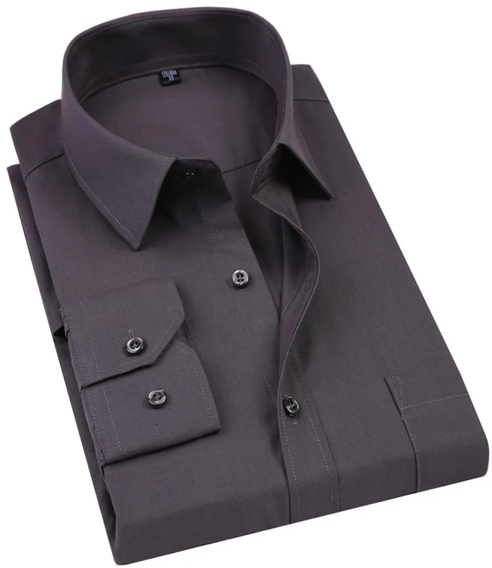 2019 New Men039s robe Shirt Couleur plus taille 8xl noir blanc bleu gris mame homme entreprise mâle décontractée à manches longues sh9163573