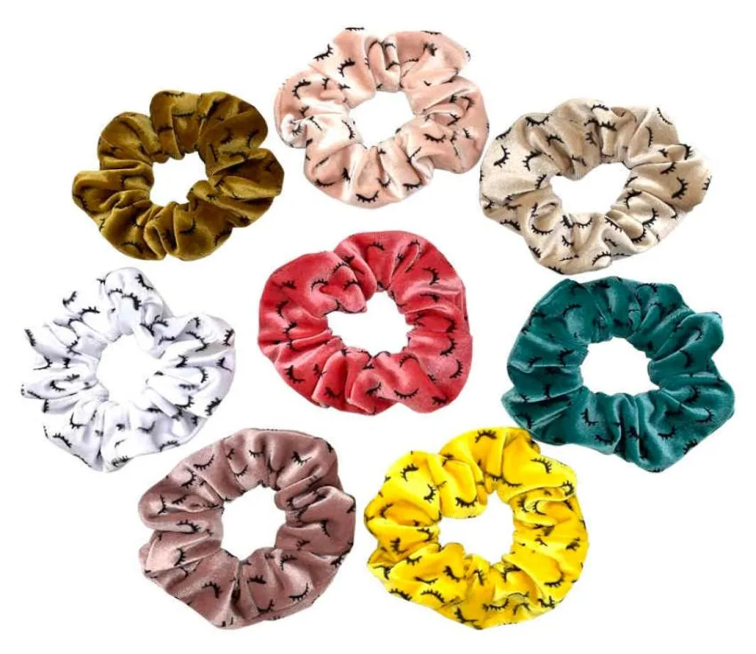 Rzęs Velvet Scrunchie Kobiety Dziewczęce Pasek Elastyczne gumki Akcesoria Opaska na głowę guma włosy rope kucyk holder5979526